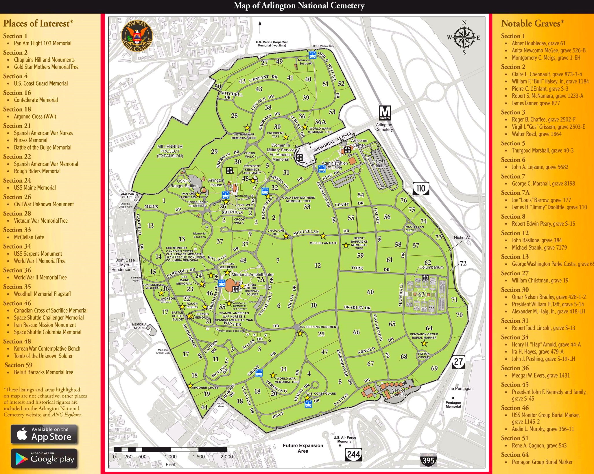 arlington national cemetary map